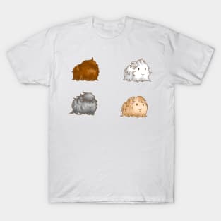 Long Haired Guinea Pigs Set of 4 T-Shirt